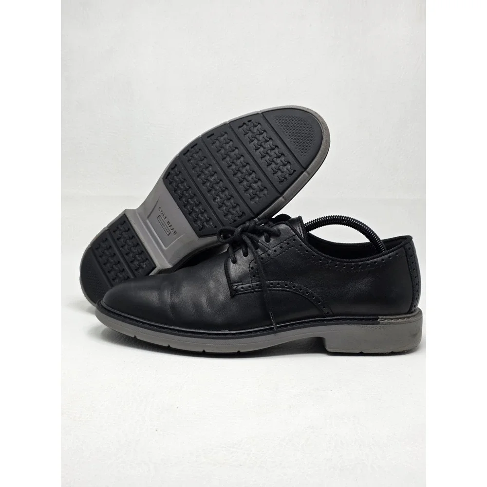 Cole Haan Go To Plain Toe Oxfords Black Leather Mens Size 9M C34123 Pre-owned